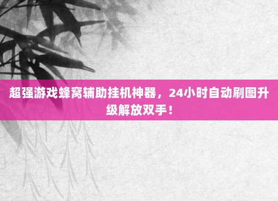 超强游戏蜂窝辅助挂机神器，24小时自动刷图升级解放双手！
