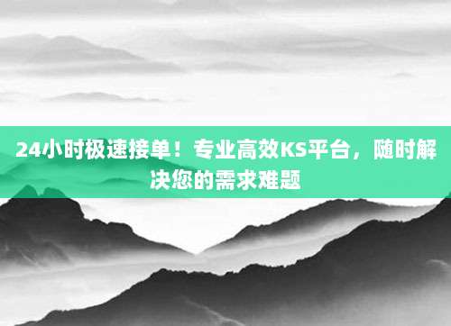24小时极速接单！专业高效KS平台，随时解决您的需求难题