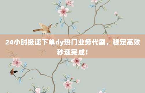 24小时极速下单dy热门业务代刷，稳定高效秒速完成！