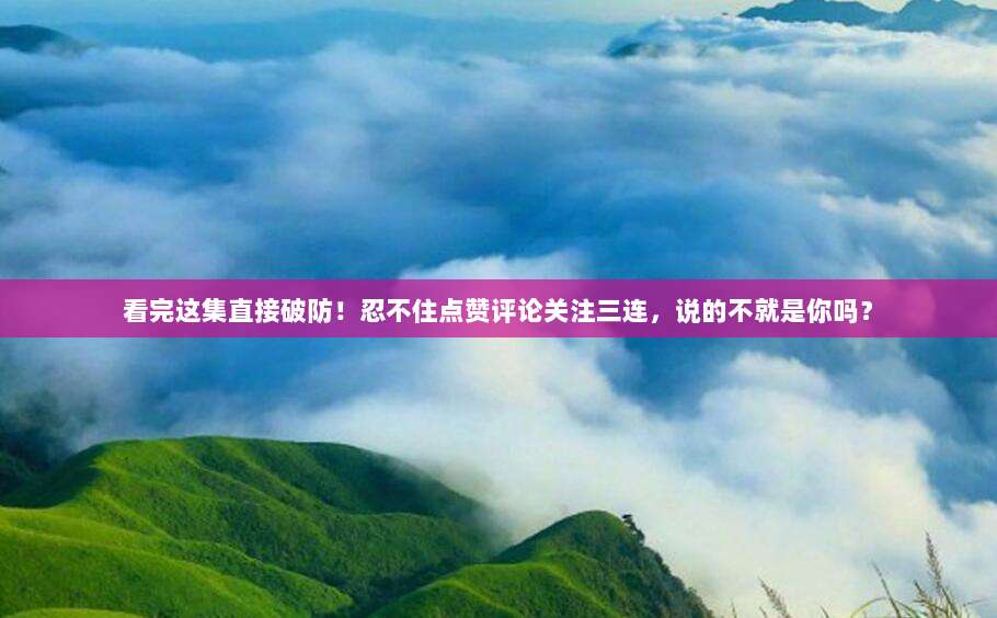 看完这集直接破防!忍不住点赞评论关注三连,说的不就是你吗?