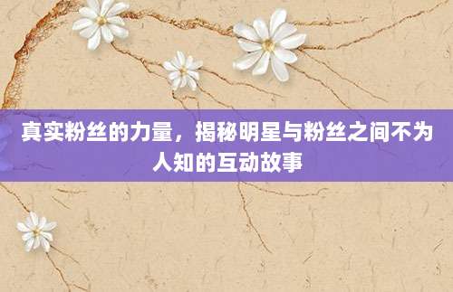 真实粉丝的力量，揭秘明星与粉丝之间不为人知的互动故事