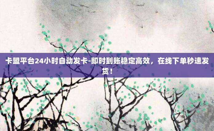 卡盟平台24小时自动发卡-即时到账稳定高效,在线下单秒速发货!