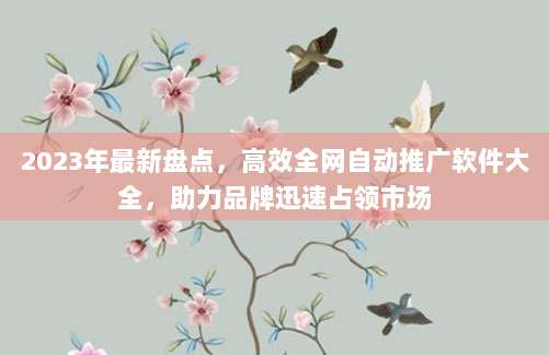 2023年最新盘点,高效全网自动推广软件大全,助力品牌迅速占领市场