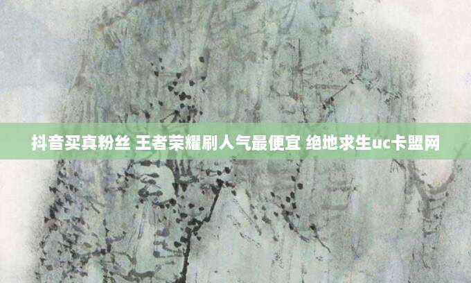 抖音买真粉丝 王者荣耀刷人气最便宜 绝地求生uc卡盟网