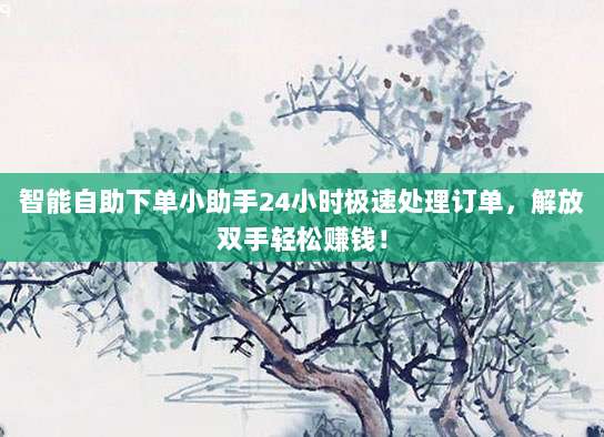 智能自助下单小助手24小时极速处理订单，解放双手轻松赚钱！