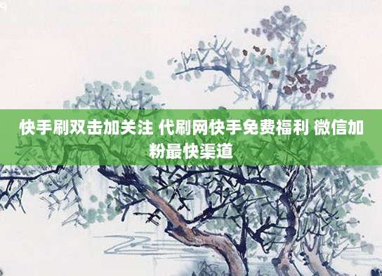 快手刷双击加关注 代刷网快手免费福利 微信加粉最快渠道